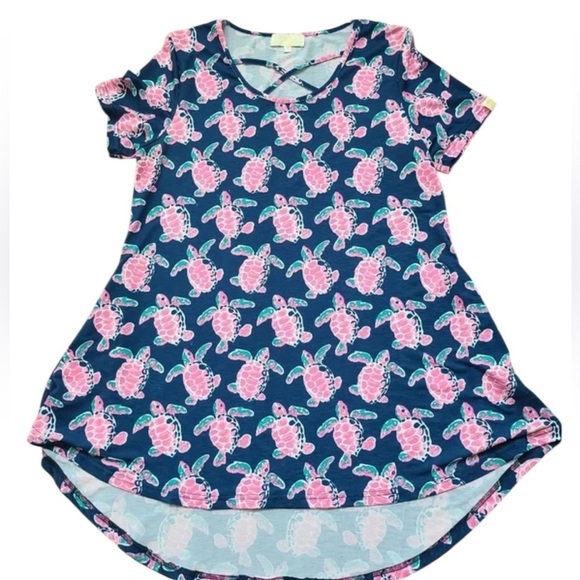 Simply Southern Turtle Print Dress Size Large - Picture 1 of 3